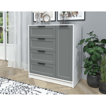 Тумба Тренд КТ-Т90 (Белый платинум ЛДСП/ Серый ЛМДФ) Ш900 В1020 Г451 Тумба Тренд КТ-Т90 (Белый платинум ЛДСП/ Серый ЛМДФ) Ш900 В1020 Г451